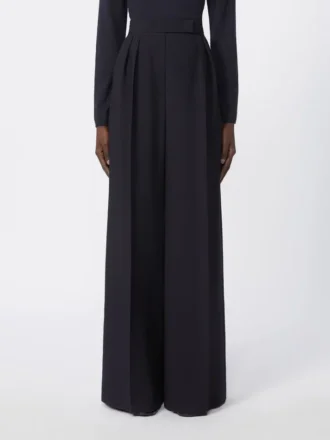 Pantalon en laine seersucker, bleu outremer