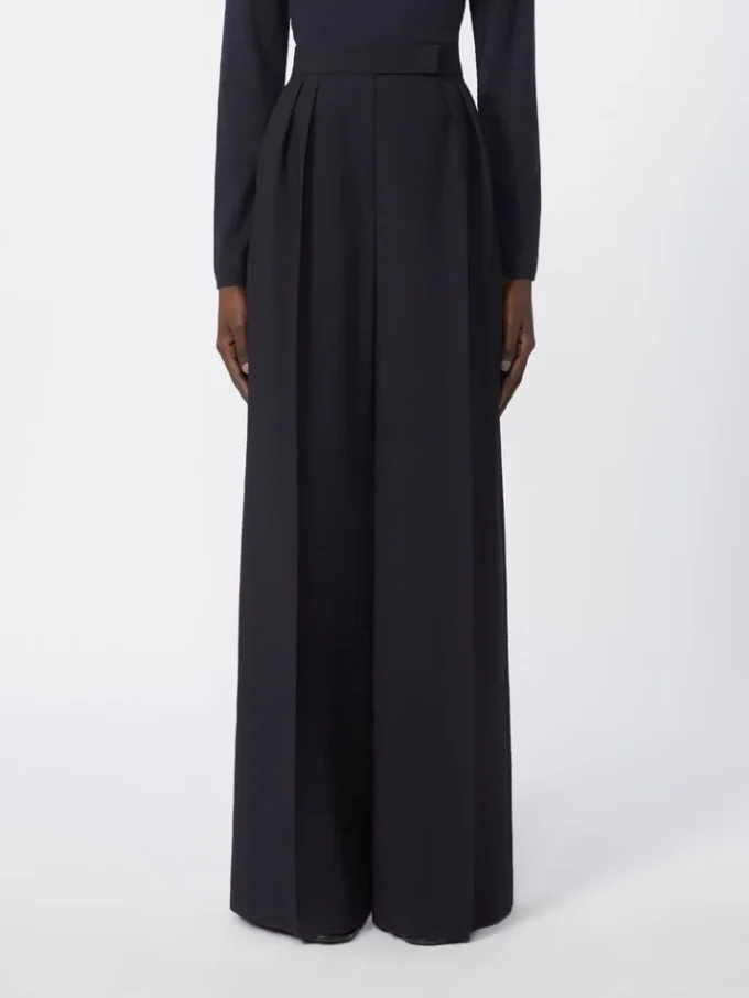 Pantalon en laine seersucker, bleu outremer Pantalon en laine seersucker, bleu outremer