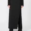 Pantalon en laine stretch avec empiècement amovible, noir