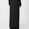 Pantalon en laine stretch avec empiècement amovible, noir