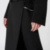 Pantalon en laine stretch avec empiècement amovible, noir