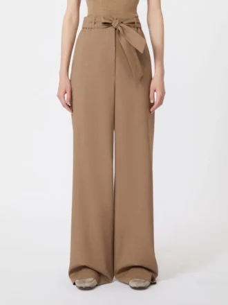 Pantalon en laine stretch, marron noisette