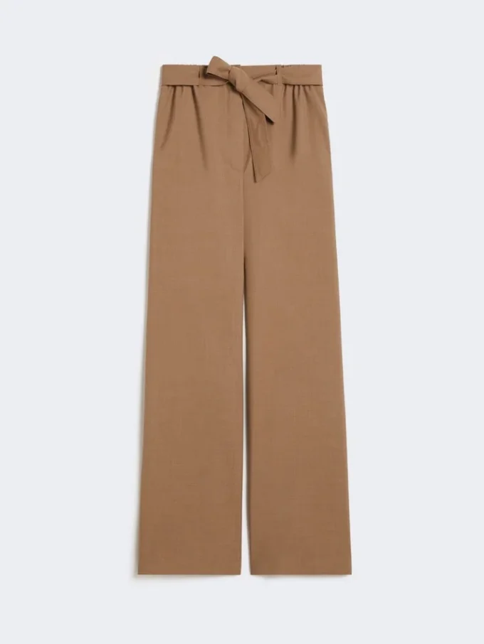 Pantalon en laine stretch, marron noisette Pantalon en laine stretch, marron noisette