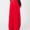 Pantalon en laine stretch plissé, rouge Pantalon en laine stretch plissé, rouge