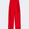 Pantalon en laine stretch plissé, rouge Pantalon en laine stretch plissé, rouge