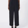 Pantalon en laine taille haute, bleu outremer