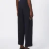 Pantalon en laine taille haute, bleu outremer