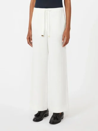 Pantalon en lin à armure nattée, blanc Pantalon en lin à armure nattée, blanc
