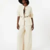 Pantalon en lin et soie, beige Pantalon en lin et soie, beige