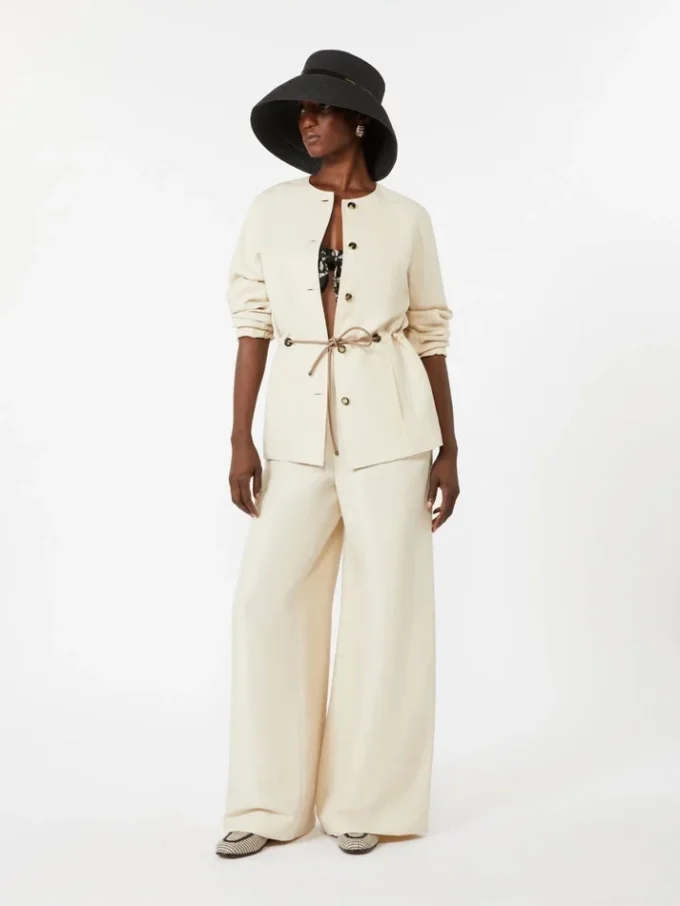 Pantalon en lin et soie, beige Pantalon en lin et soie, beige