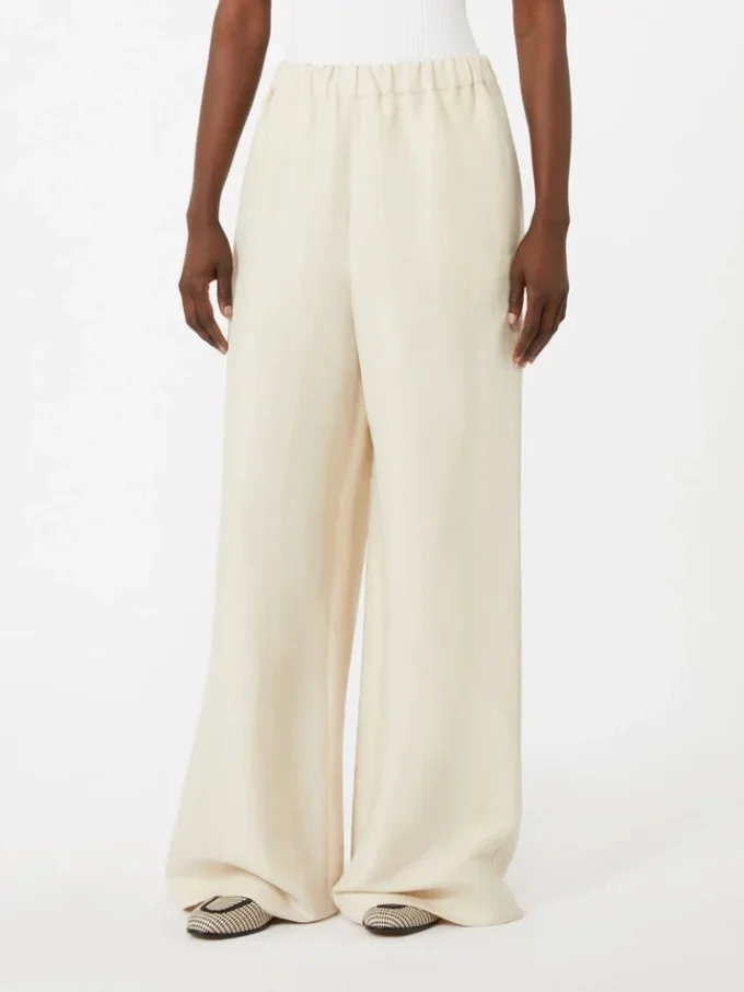 Pantalon en lin et soie, beige Pantalon en lin et soie, beige