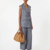Pantalon en lin à fines rayures effet denim, bleu outremer Pantalon en lin à fines rayures effet denim, bleu outremer