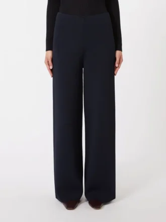 Pantalon en maille de crêpe de viscose, bleu outremer
