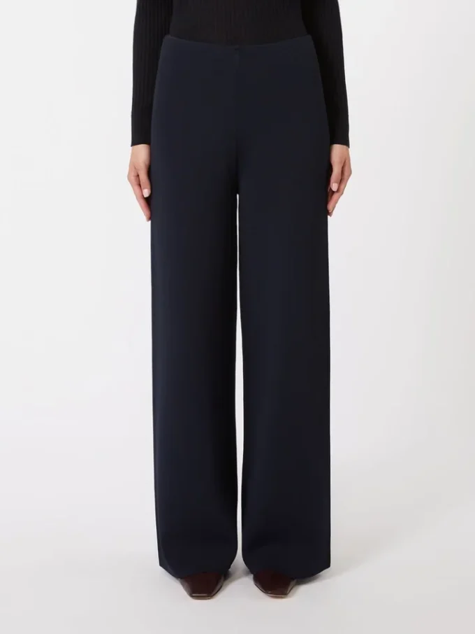 Pantalon en maille de crêpe de viscose, bleu outremer