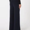 Pantalon en maille de crêpe de viscose, bleu outremer