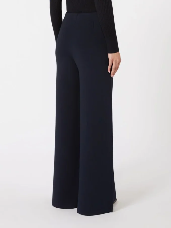 Pantalon en maille de crêpe de viscose, bleu outremer