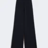 Pantalon en maille de crêpe de viscose, bleu outremer
