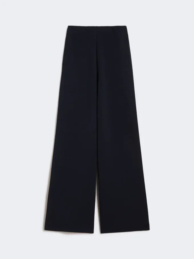 Pantalon en maille de crêpe de viscose, bleu outremer
