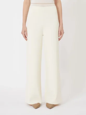 Pantalon en maille de crêpe de viscose, ivoire Pantalon en maille de crêpe de viscose, ivoire