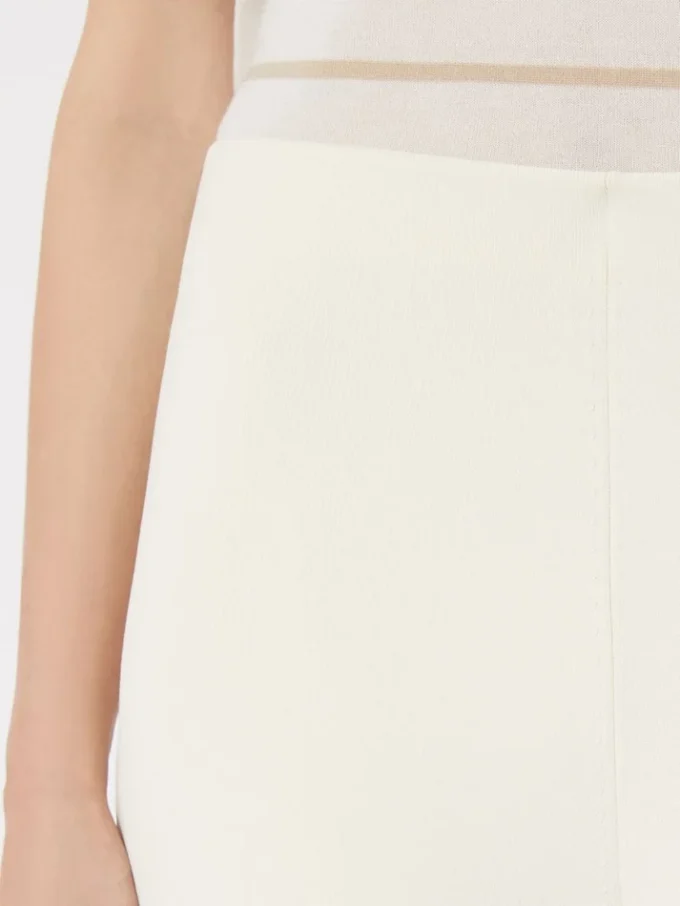 Pantalon en maille de crêpe de viscose, ivoire Pantalon en maille de crêpe de viscose, ivoire