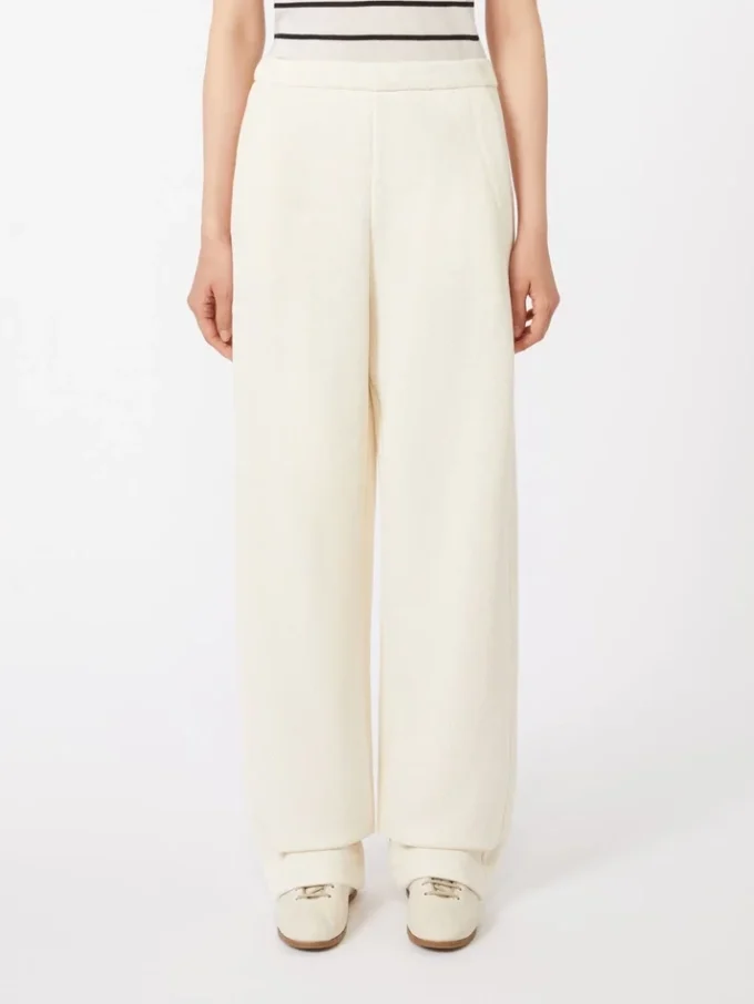 Pantalon en molleton de coton, ivoire Pantalon en molleton de coton, ivoire