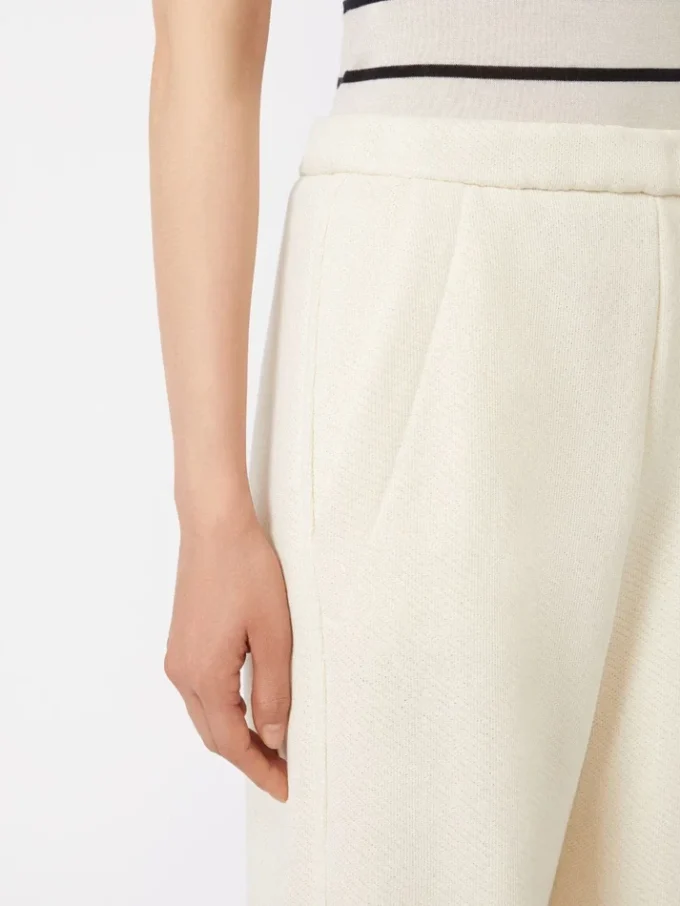 Pantalon en molleton de coton, ivoire Pantalon en molleton de coton, ivoire