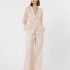 Pantalon en organza de soie, couleur poudre