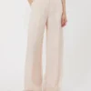 Pantalon en organza de soie, couleur poudre