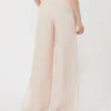 Pantalon en organza de soie, couleur poudre