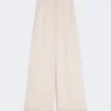 Pantalon en organza de soie, couleur poudre