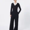 Pantalon en piqué de laine, bleu outremer