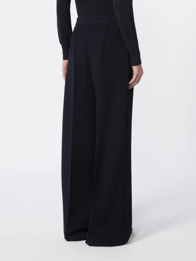Pantalon en piqué de laine, bleu outremer
