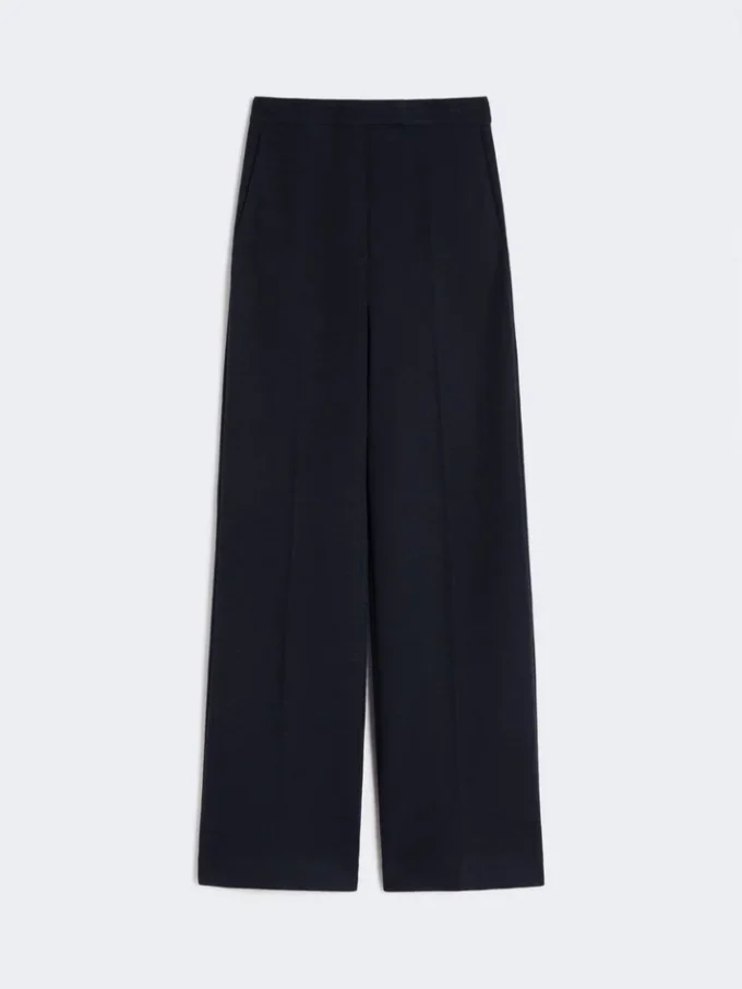 Pantalon en piqué de laine, bleu outremer