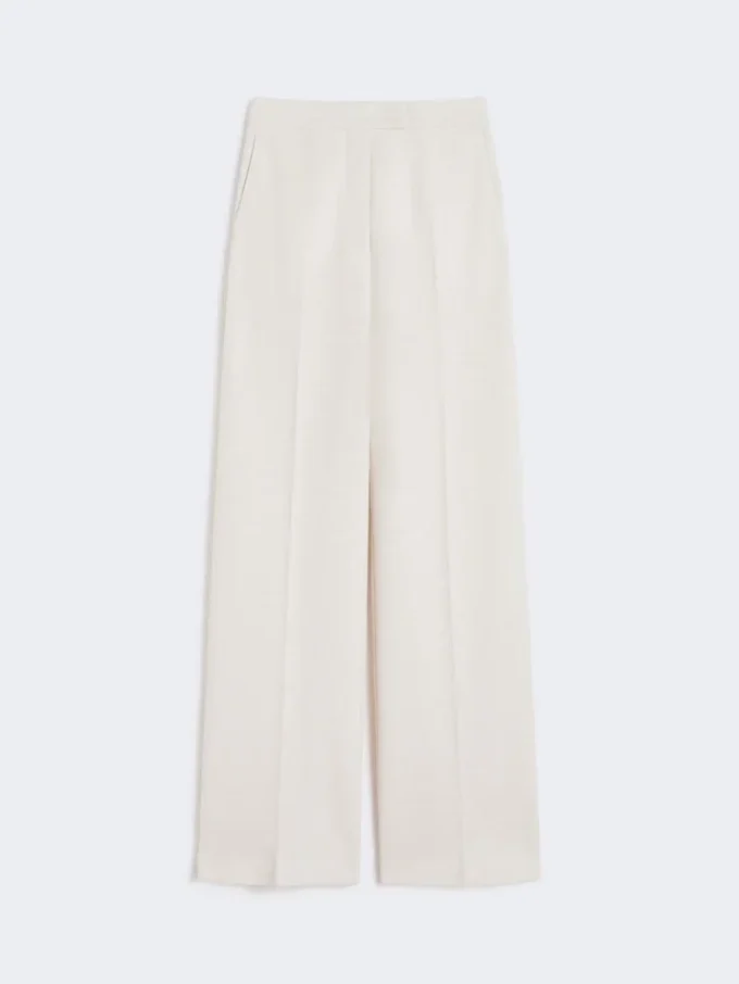 Pantalon en piqué de laine, ivoire Pantalon en piqué de laine, ivoire