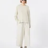 Pantalon en popeline de coton, couleur glace Pantalon en popeline de coton, couleur glace