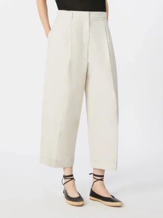 Pantalon en popeline de coton, couleur glace