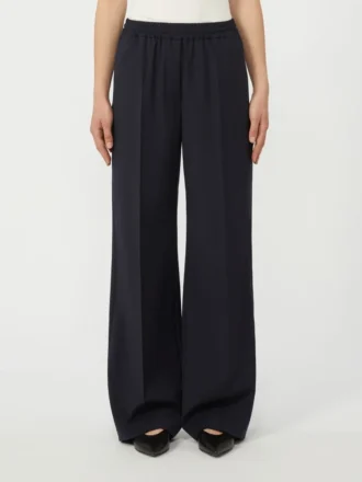 Pantalon en pure laine, bleu marine
