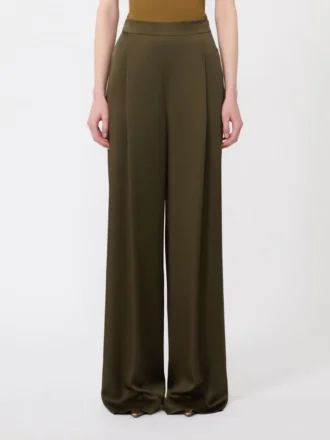 Pantalon en satin Envers, vert mousse
