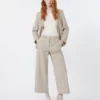 Blazer en seersucker de coton et lin, couleur sable Blazer en seersucker de coton et lin, couleur sable