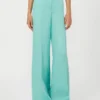 Pantalon en sergé de lin à chevrons, couleur aqua Pantalon en sergé de lin à chevrons, couleur aqua