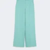 Pantalon en sergé de lin à chevrons, couleur aqua Pantalon en sergé de lin à chevrons, couleur aqua