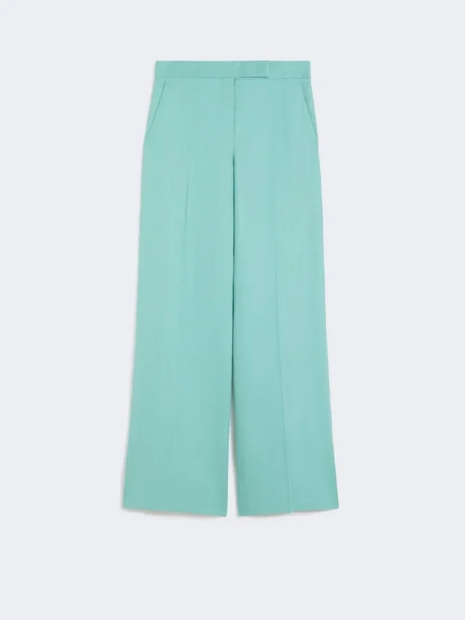 Pantalon en sergé de lin à chevrons, couleur aqua Pantalon en sergé de lin à chevrons, couleur aqua
