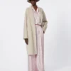 Pantalon en soie imprimée, rose