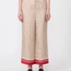 Pantalon en soie imprimée, rouge Pantalon en soie imprimée, rouge