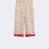 Pantalon en soie imprimée, rouge Pantalon en soie imprimée, rouge