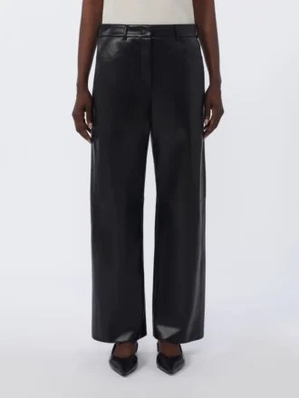Pantalon en tissu enduit, noir Pantalon en tissu enduit, noir