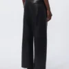 Pantalon en tissu enduit, noir Pantalon en tissu enduit, noir