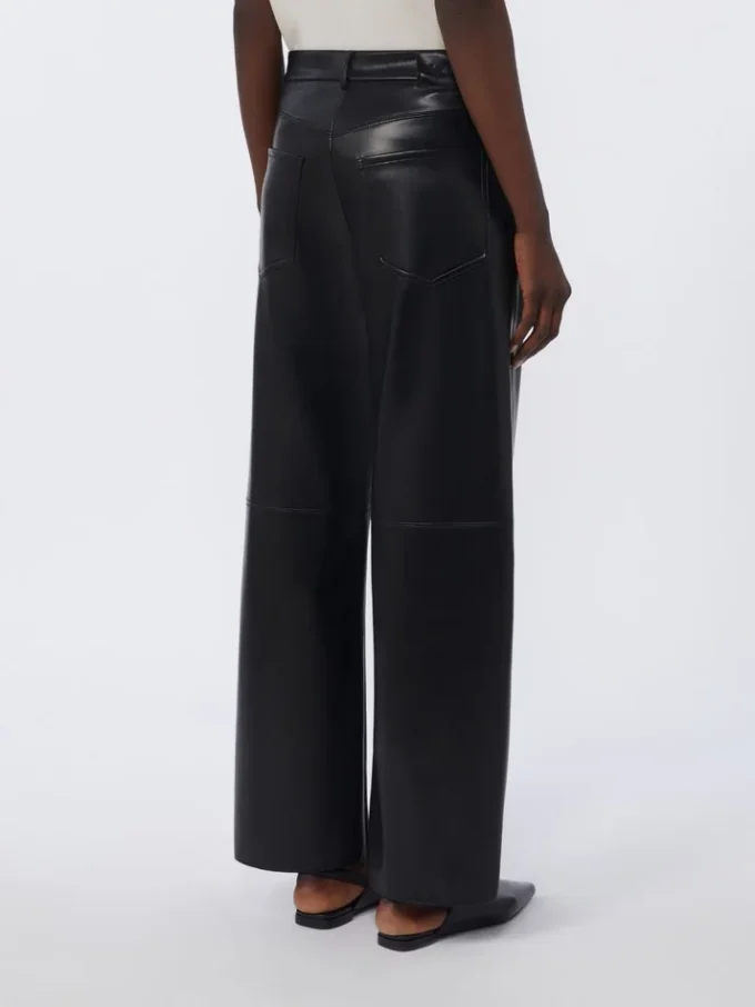 Pantalon en tissu enduit, noir Pantalon en tissu enduit, noir