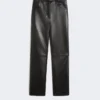 Pantalon en tissu enduit, noir Pantalon en tissu enduit, noir