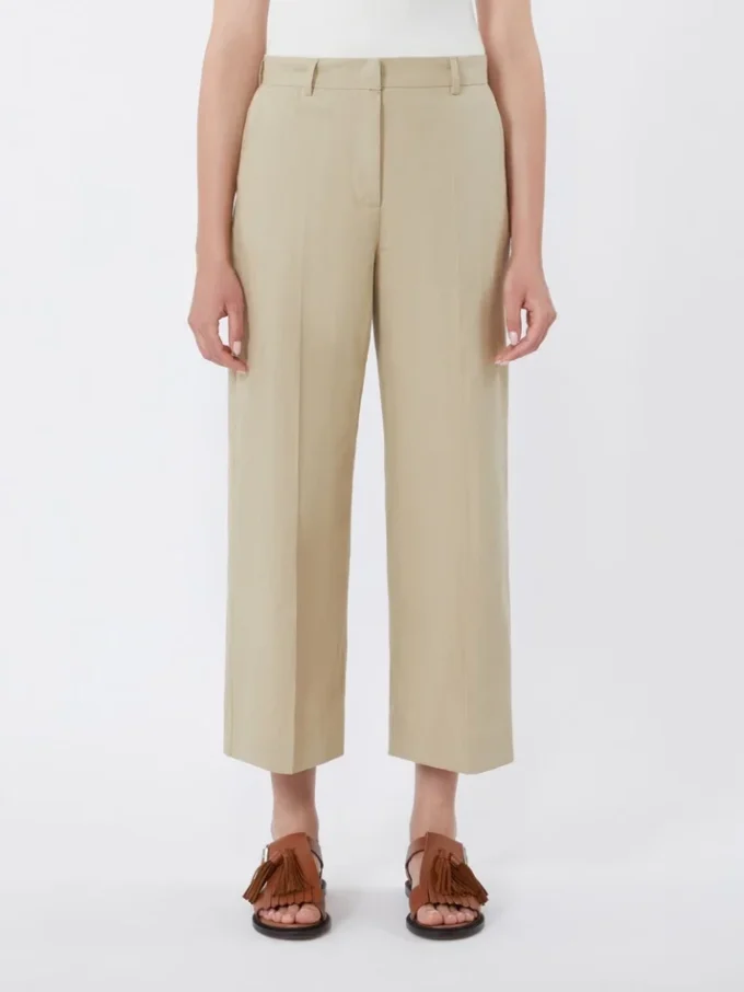 Pantalon en toile de coton et lin, couleur sable Pantalon en toile de coton et lin, couleur sable